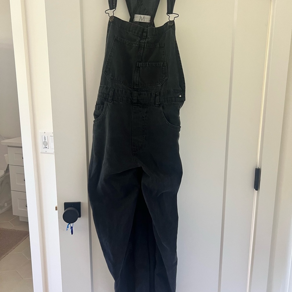 Free People Black Denim Jumpsuit